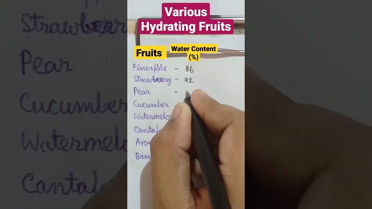 Most Hydrated Fruits with water percentage #shorts #science #nutrition