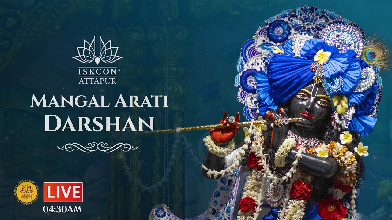 Live Mangal Arati Darshan at ISKCON Attapur on 12th March 2026