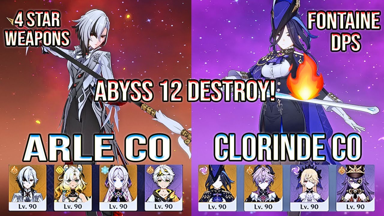 🔥 Fontaine DPS Arlecchino & Clorinde DESTROY Spiral Abyss 12 | Genshin Impact