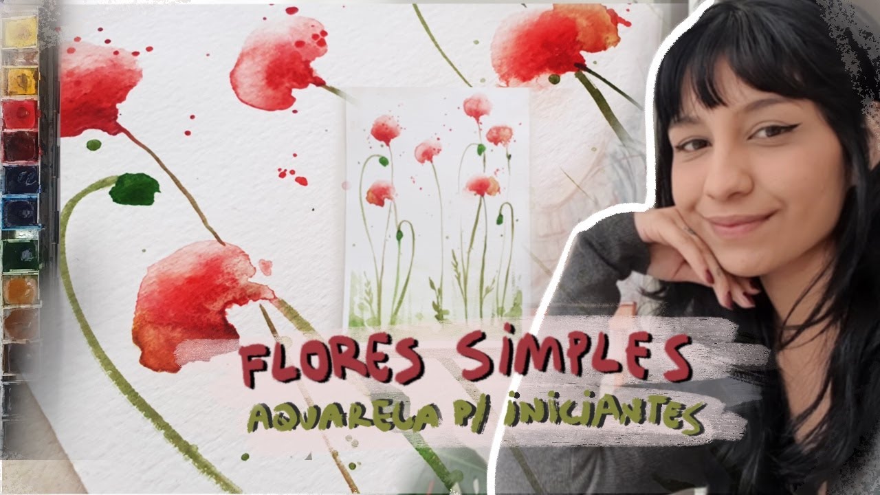 Como PINTAR FLORES SIMPLES [AQUARELA para INICIANTES]  - Lena Mao