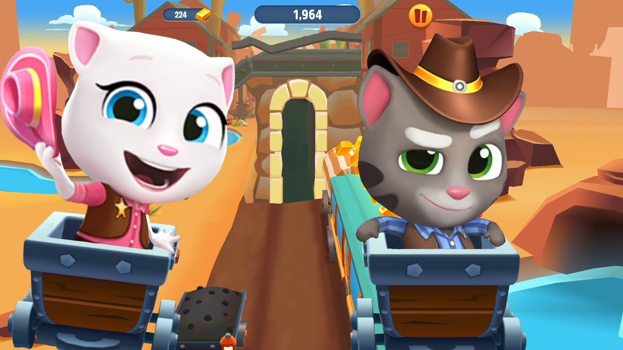 Talking Tom Gold Run || Cowboy Tom vs Cowboy Angela - in Wild West 🏜🤠