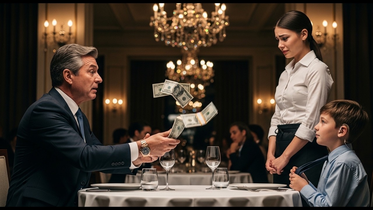 ELE JOGOU DINHEIRO NA MESA PARA HUMILHAR A GARÇONETE — MAS SAIU DERROTADO PELO PRÓPRIO FILHO