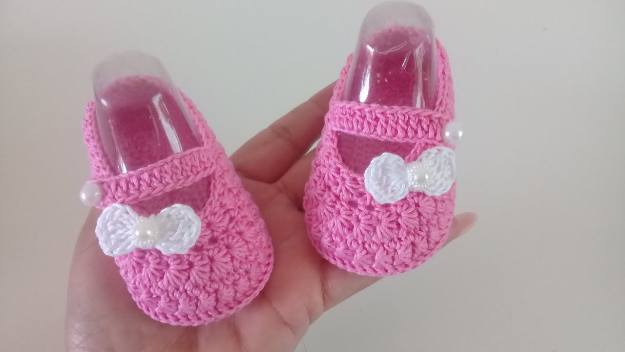 Zapatitos tejidos a crochet paso a paso - Modelo jazmin- 0 a 3 meses