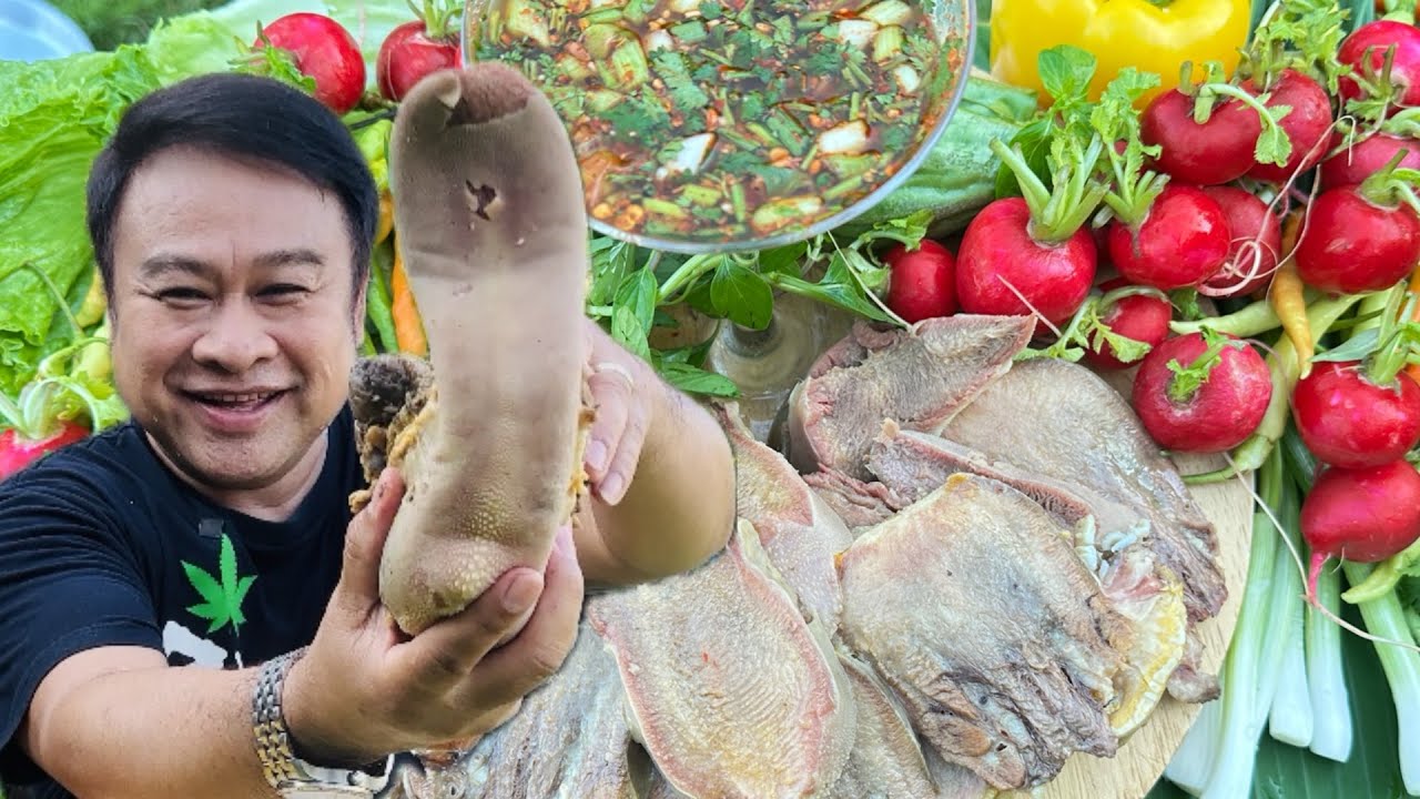 ลิ้นวัวตุ๋นเนื้อนุ่มฉ่ำพร้อมน้ำจิ้มแจ่ว แซ่บสุดๆครับ | ครัวชัวร์แน 