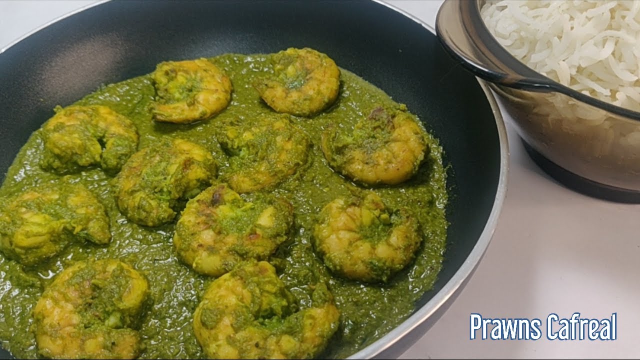 Prawns Cafreal | Prawns Curry | Goan Curry | Spicy Prawns Curry made in 10 minutes| kinder Eats