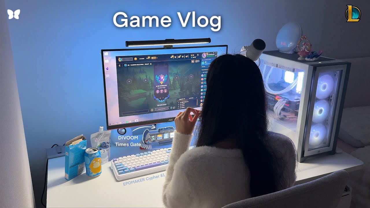 game vlog 🎮| unboxing peripherals 📦 grinding ranked 🏃🏻‍♀️ League of Legends 💙