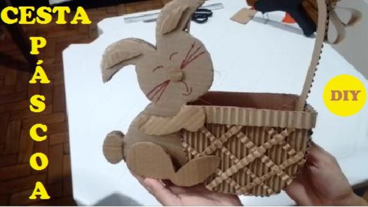 CESTINHA DE PÁSCOA para lembrancinhas, presentes e decorações - ideias diferente com papelão  DIY
