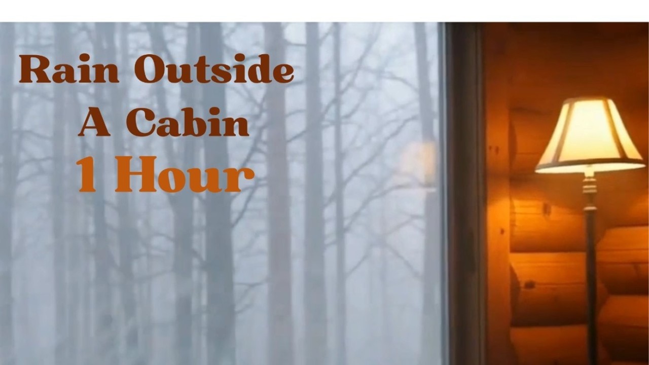 Cozy Cabin Rain Sounds at Night 🌲 Relaxing Nature Ambience (1 Hour)