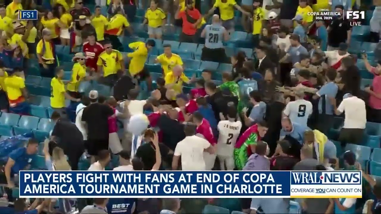 Soccer players fight with fans at end of Copa America tournament game in Charlotte