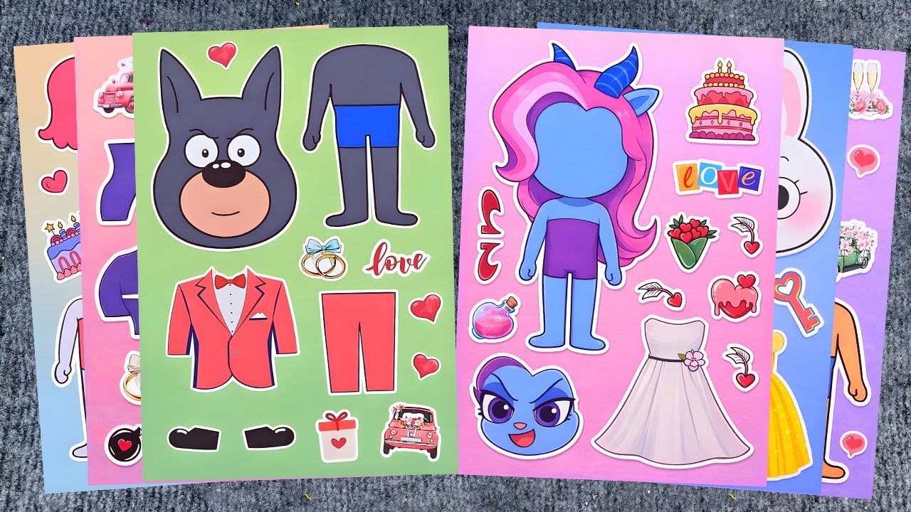 37 Minutes Satisfying🚑Decorate with Sticker Book Sheriff LABRADOR Wedding🌈Unicorn Paper