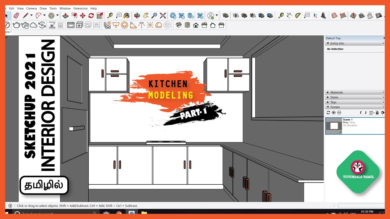 KITCHEN INTERIOR DESIGN TUTORIAL  IN TAMIL | PART  1