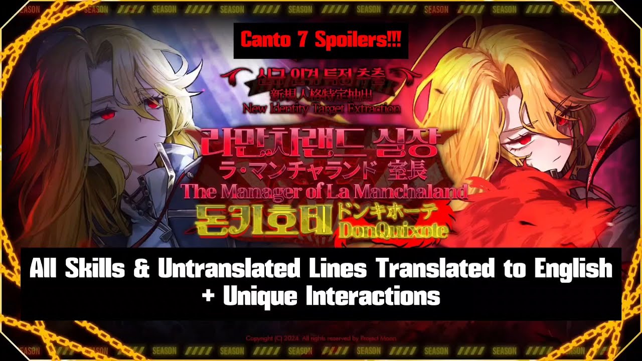 Manager of La Manchaland Don Quixote All Skills & English Translated Lines | Limbus Company Season 5