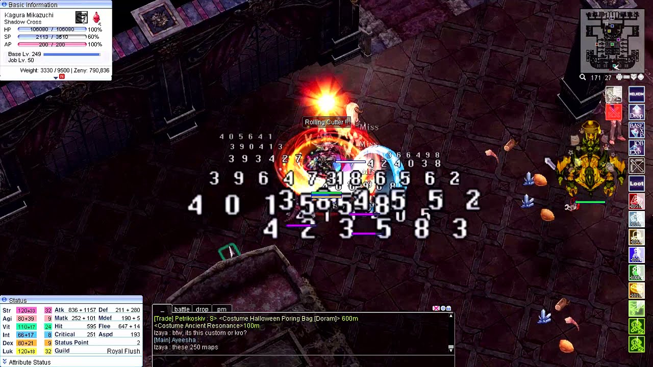 my Shadow Cross is now Level 250 uWu Guilottine Cross 4th Job Shining Moon
