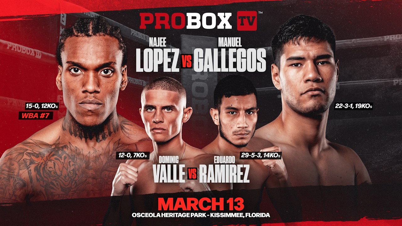 🔴 LIVE: ProBox TV Presents Contender Series | Najee Lopez vs Manuel Gallegos #boxing #live
