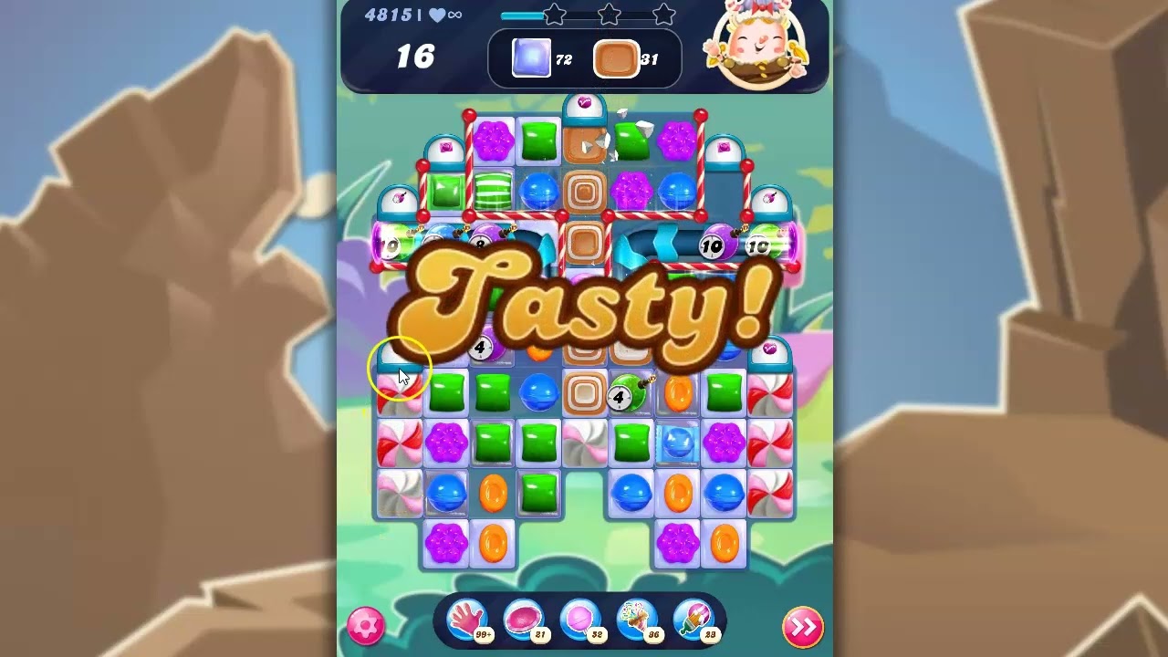 Candy Crush Level 4815 Talkthrough, 22 Moves 0 Boosters