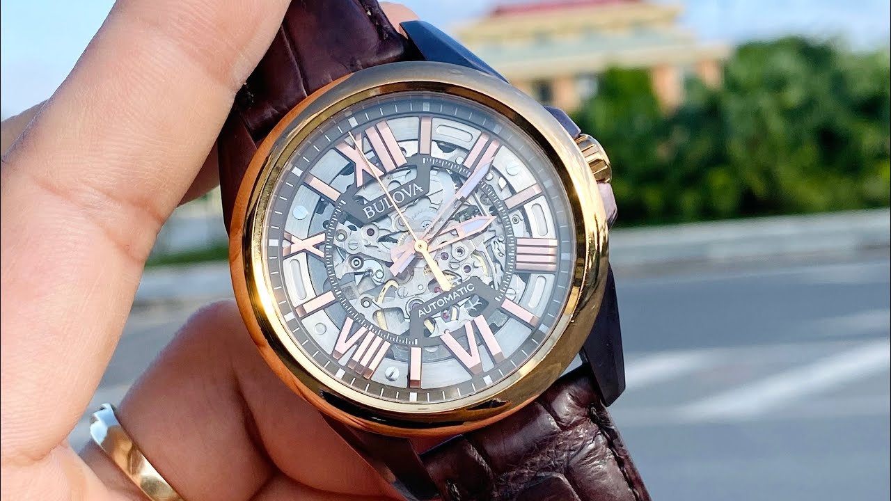 ( Độc đáo- đẹp) Bulova Skeleton 98A165