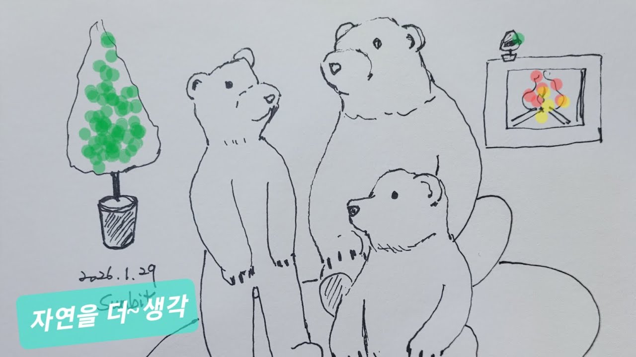 #자연을 생각#곰세마리#행복한 때#Mindful of Nature#Tree Bears#Happy Times