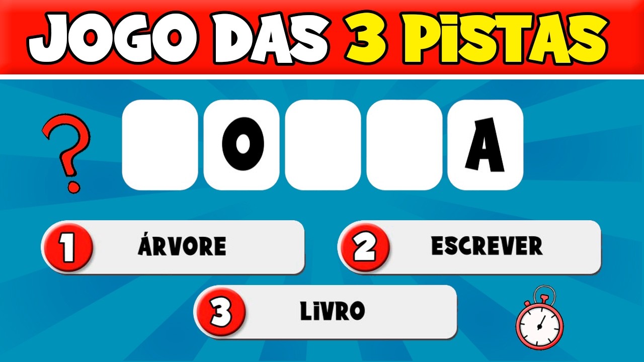 🔍 Jogo das 3 PISTAS! Descubra qual é a palavra! ❓ #quiz