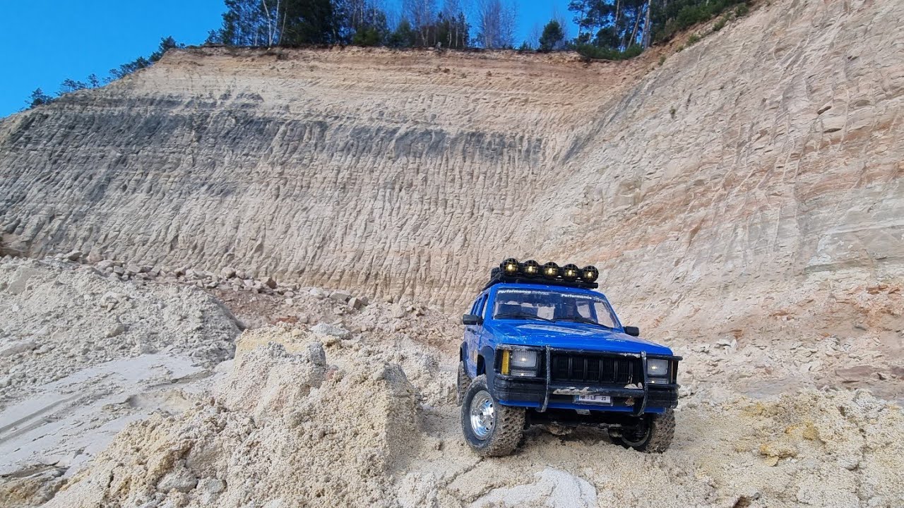 MN 78 RC Car OFFROAD in der SANDGRUBE wie gut schl&auml;gt er sich? JEEP CHEROKEE Scale Crawler unter100&euro;
