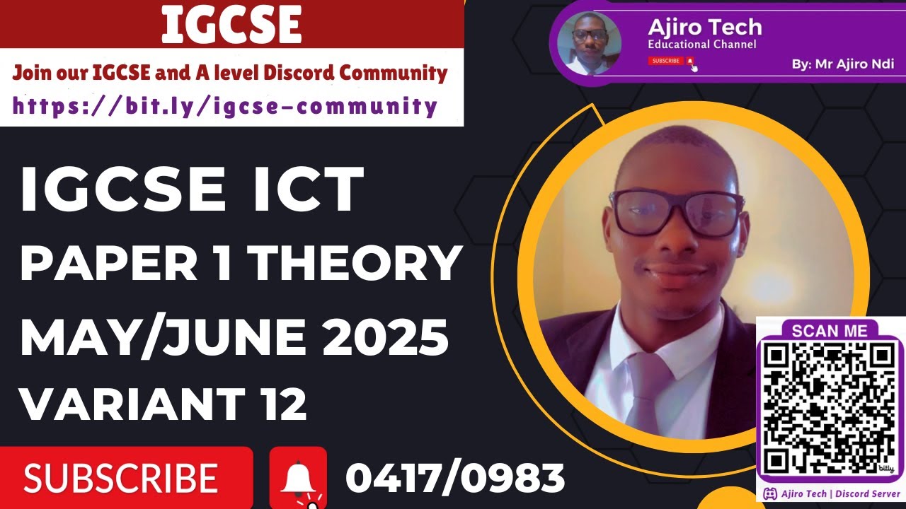 IGCSE ICT (0417/0983) Paper 1 Theory May June 2025 Variant 12