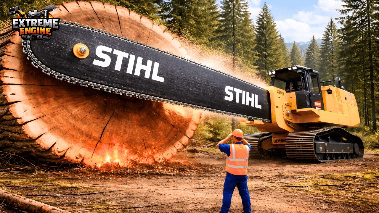 Extreme Dangerous Fastest Big Chainsaw Cutting Tree Machines  Biggest Heavy Machinery Machines #3