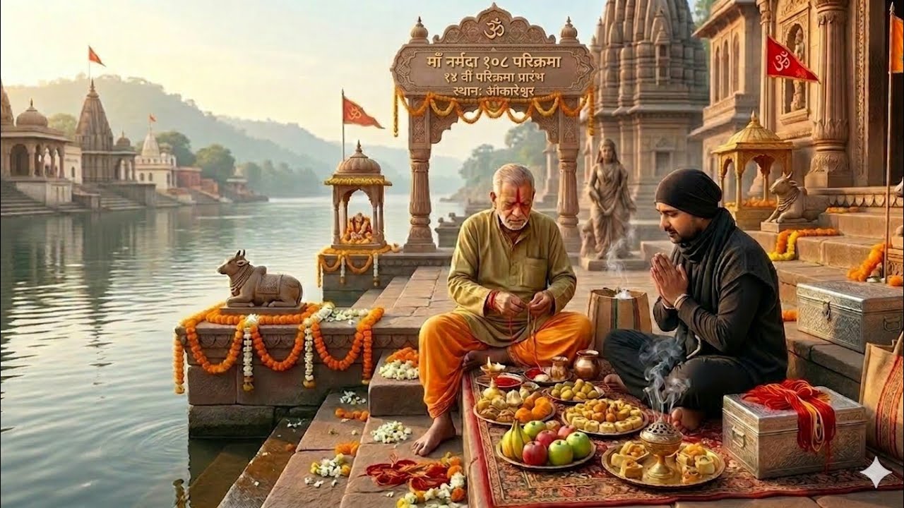 माँ नर्मदा 108 परिक्रमा बाइक द्वारा ओंकारेश्वर दक्षिण तट,से निसरपुर उत्तर तट,तक का सफर,14वी परिक्रमा