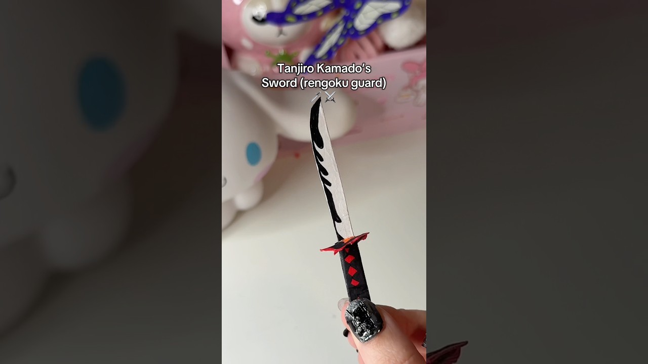 DIY Tanjiro Kamado Sword (Paper Edition rengoku guard) 🔥 Demon Slayer #demonslayer #anime #tanjiro