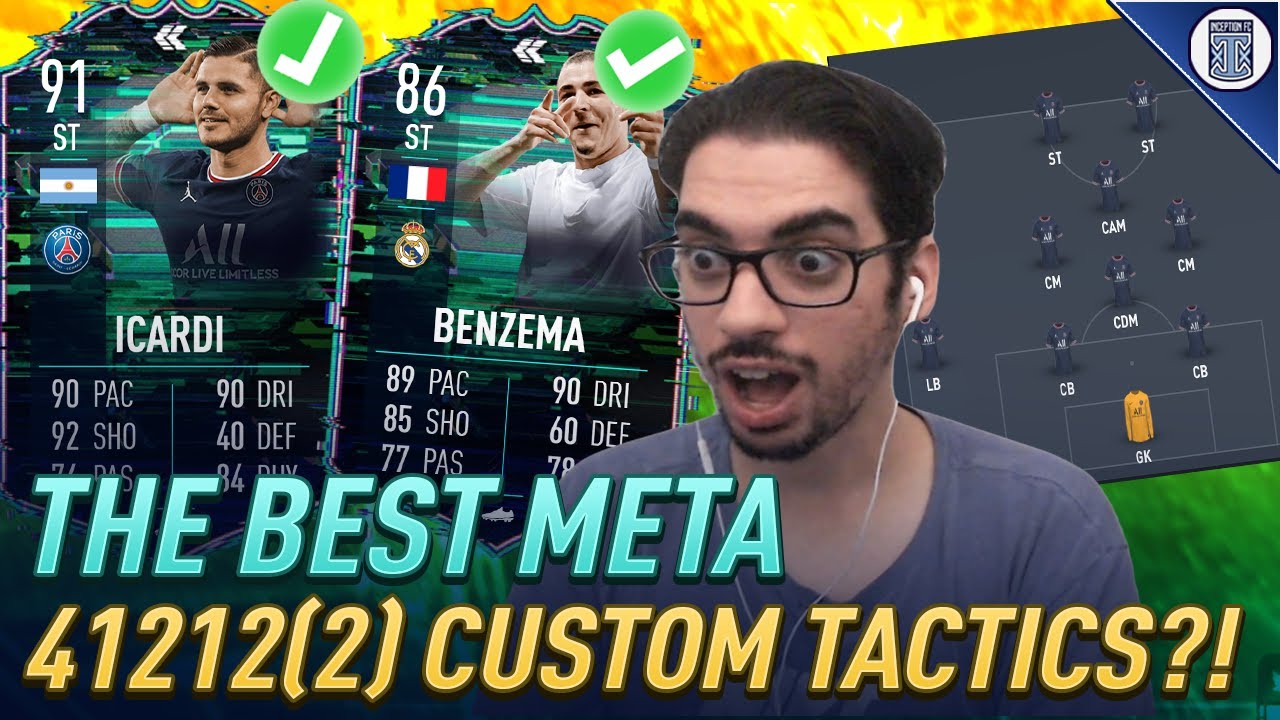 THE BEST META 41212(2) CUSTOM TACTICS FOR FIFA 22 ULTIMATE TEAM ELITE & FUTCHAMPS FLASHBACK ICARDI