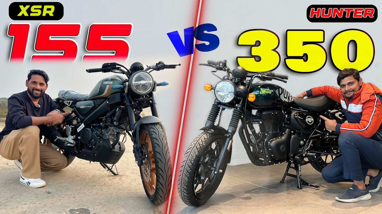 New Yamaha XSR 155 VS Royal Enfield Hunter 350 who is best bike under 2 lakh