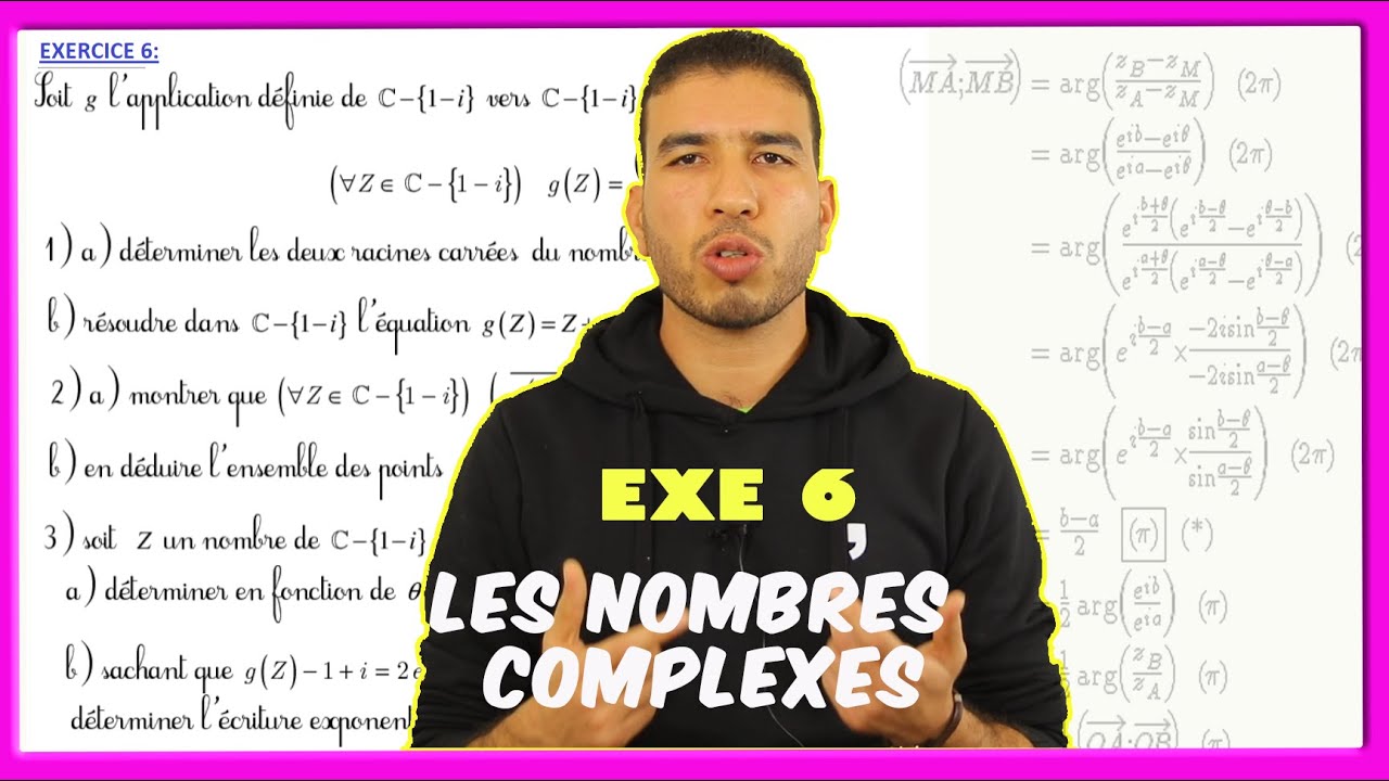 Ex6: exercice corrigé sur les nombres complexes -équations, argument et applications - SM