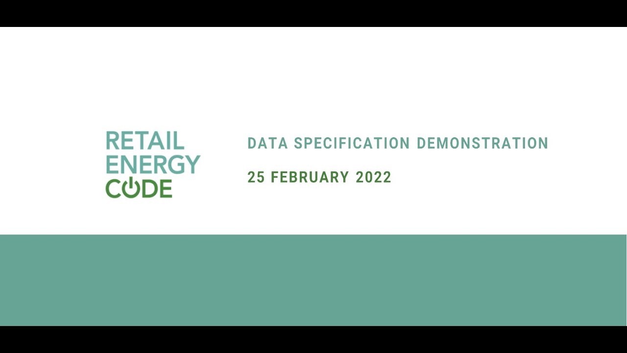 Recording of the REC Data Specification Demonstration (25 February 2022)