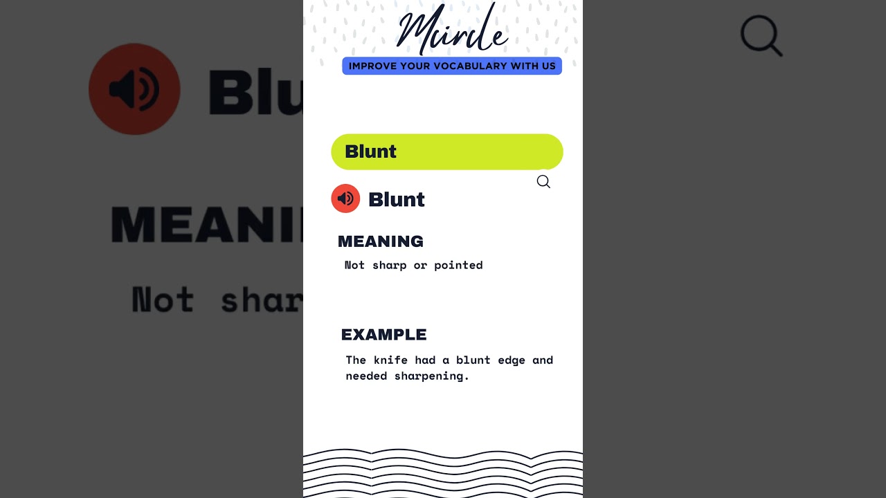 Meaning of Word  BLUNT #shortvideo #english #learning