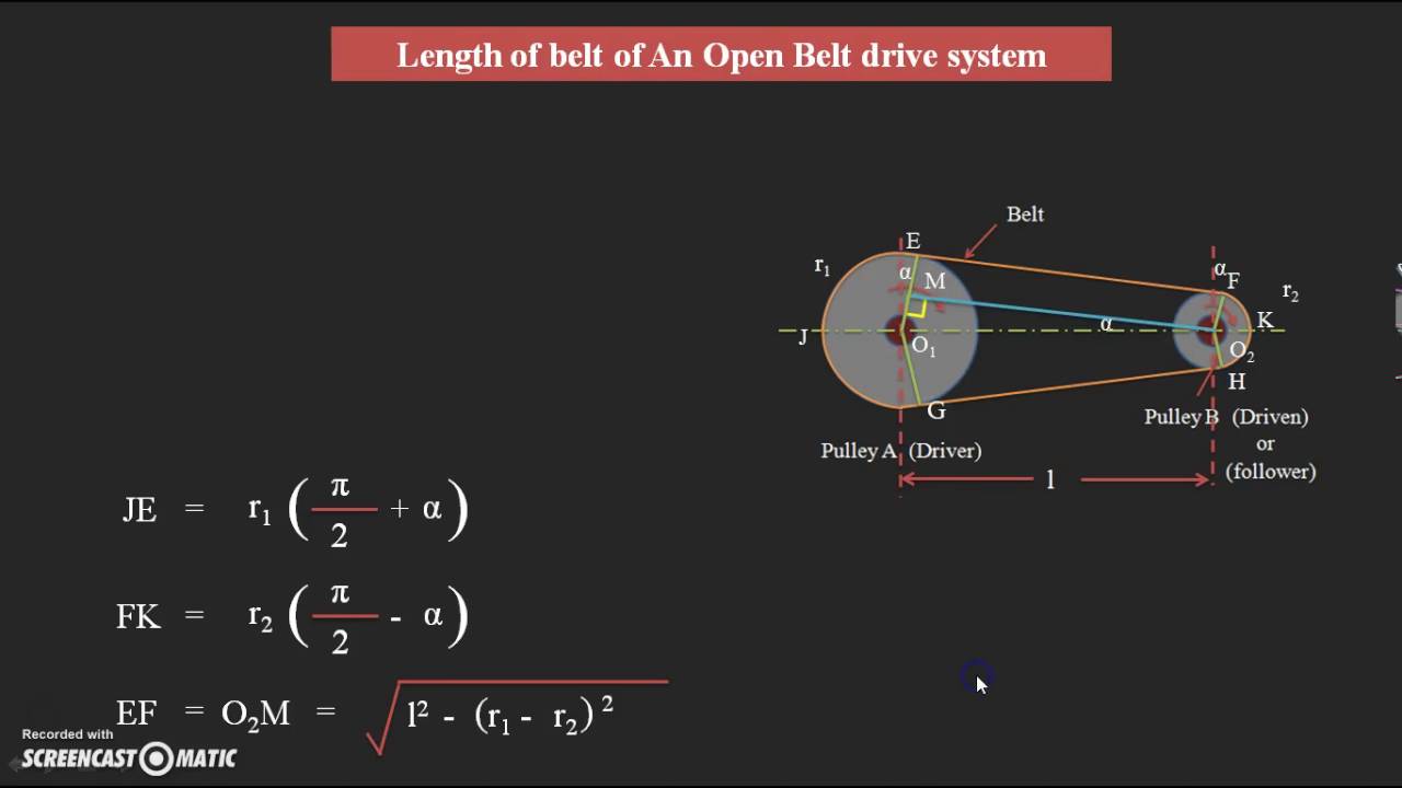 Length of Open Belt drive system