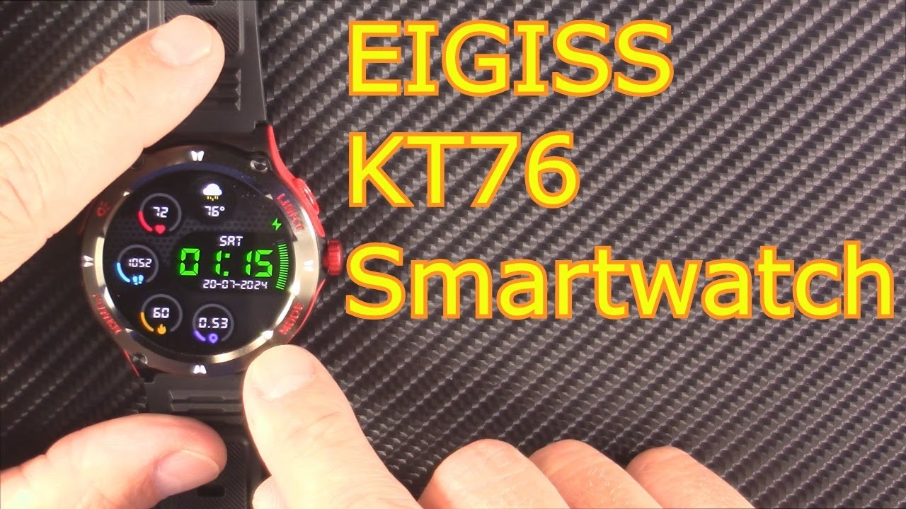 Eigiis KT76 Smartwatch | LED flashlight BP SPo2 3ATM waterproof bluetooth calling SMS rugged