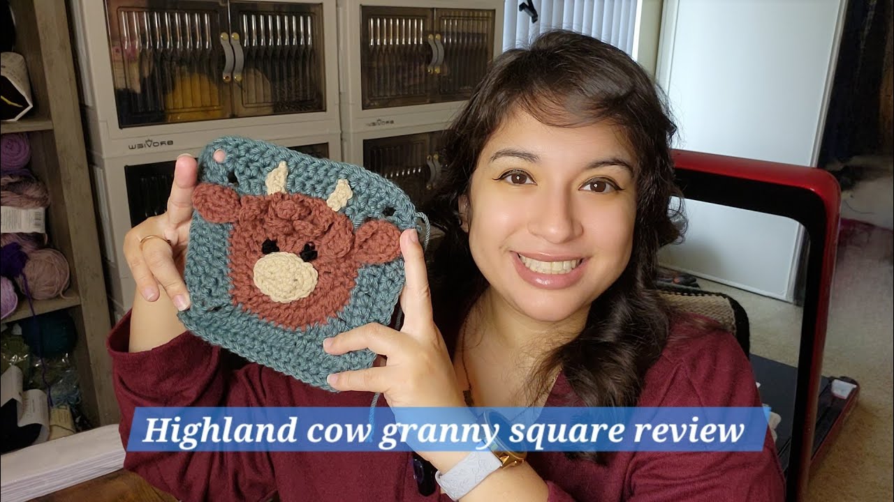Highland cow granny square review 