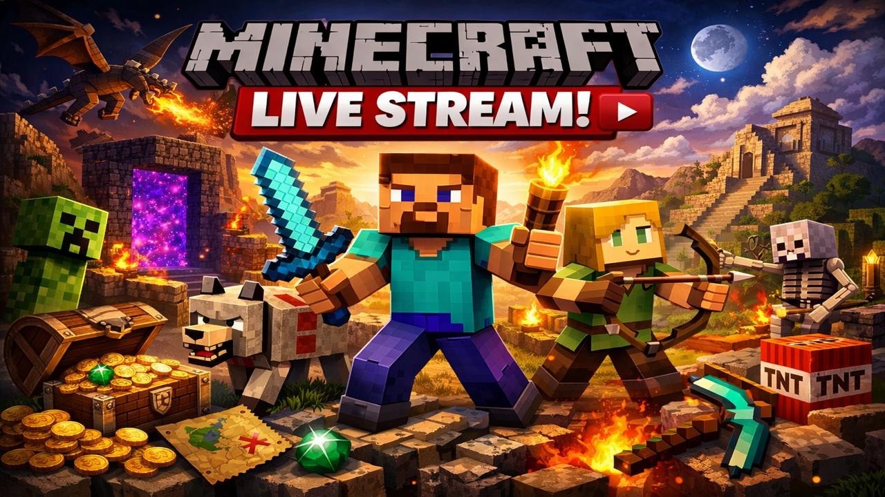 ⛏️ Minecraft Survival LIVE Day 2 – Grinding & Exploring