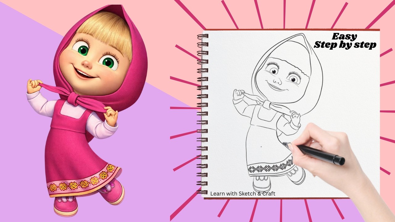 How to Draw Masha EASY Step by Step | Masha and the Bear Drawing for Kids 2026 (Viral Tutorial)