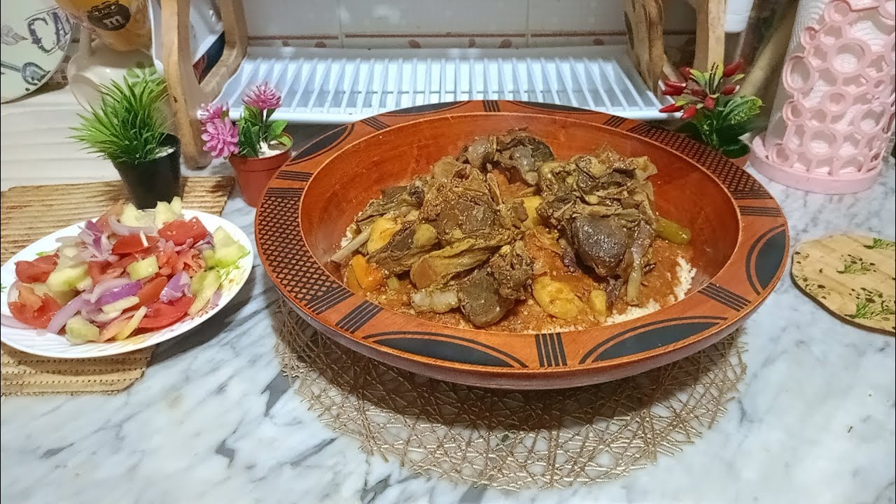 بربوشة الخليع(القديد او اللحم المجفف) البنة مضمونة طبق  جزائري تقليدي ممممممممم