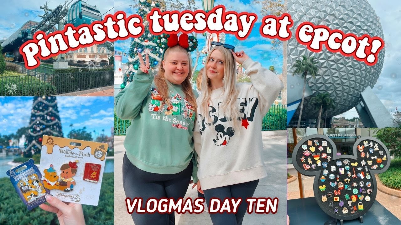 PinTastic Tuesday at Epcot🎄*park hopping, pin trading, & more!* vlogmas day 10