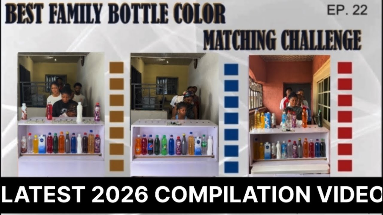 THE MOST FUNNY  & ENTERTAINING FAMILY BOTTLE COLOR MATCHING CHALLENGE EVER- COMPILATION VIDEO 