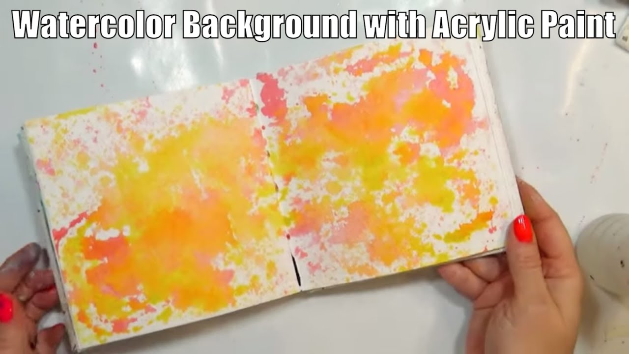 Watercolor Background Technique with Acrylic Paint