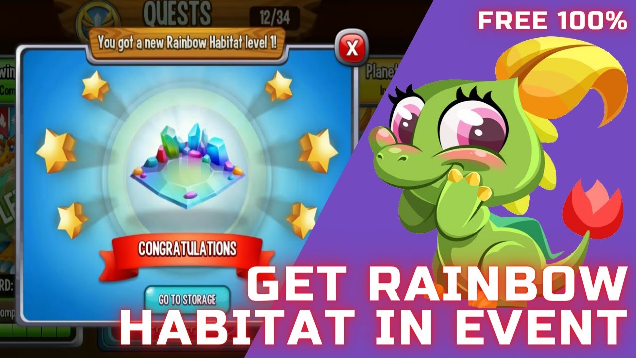HOW TO GET FREE RAINBOW HABITAT - DRAGON CITY