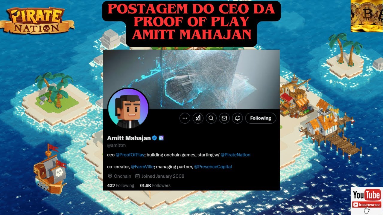 Pirate Nation - Postagem do CEO da Proof of Play Amitt Mahajan.
