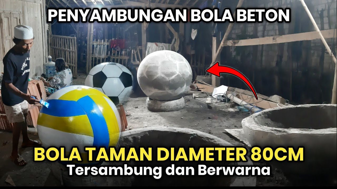 MENYAMBUNG DAN FINISHING‼BOLA BETON Diameter 80cm | Rapi, Presisi & Siap Dipasang