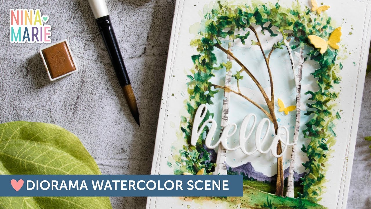 Diorama Watercolor Scene + Memory Box
