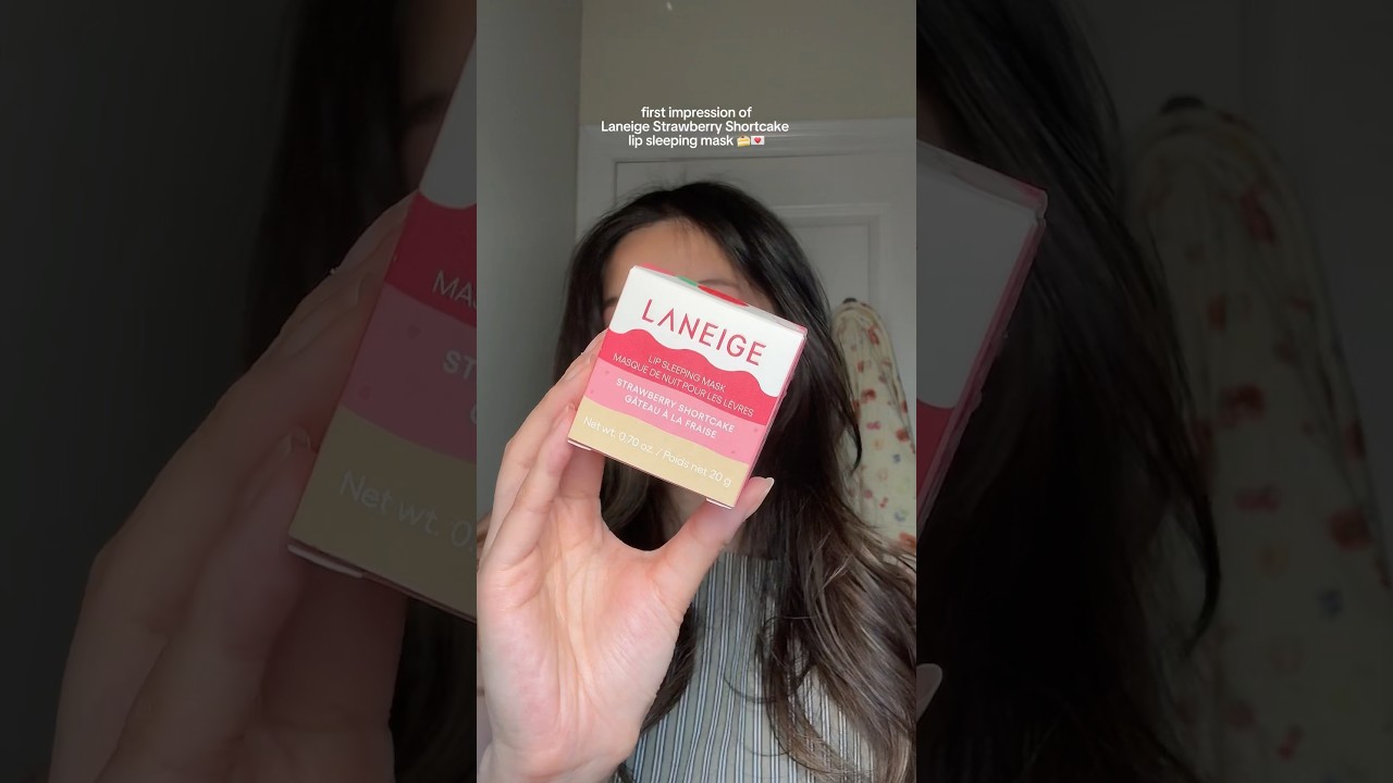 trying Laneige Lip Sleeping Mask in Strawberry Shortcake 🍰 #lippie #lipcare #laneige #lipmask #lip