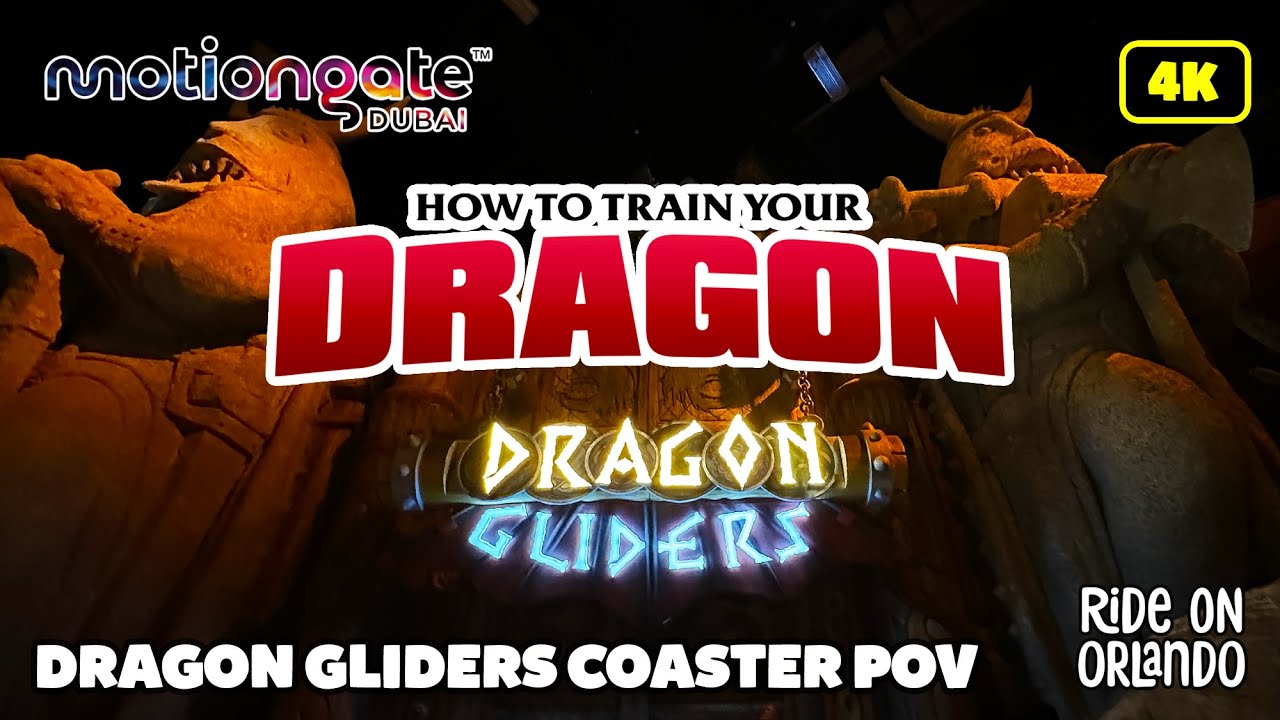 Dragon Gliders at Motiongate Dubai - On Ride POV 4K 60 FPS - How To Train Your Dragon Roller Coaster