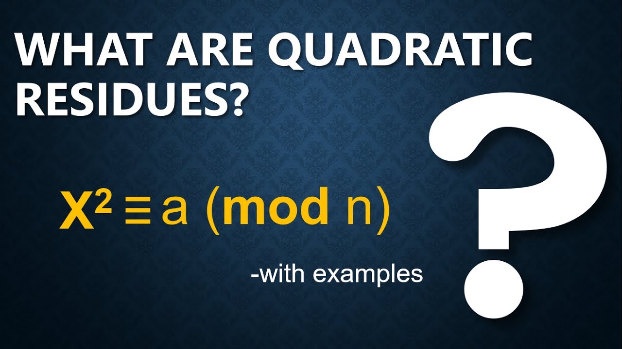 Quadratic Residues in Number Theory - With Examples | Cryptography and Coding Theory (With Notes) 🔥