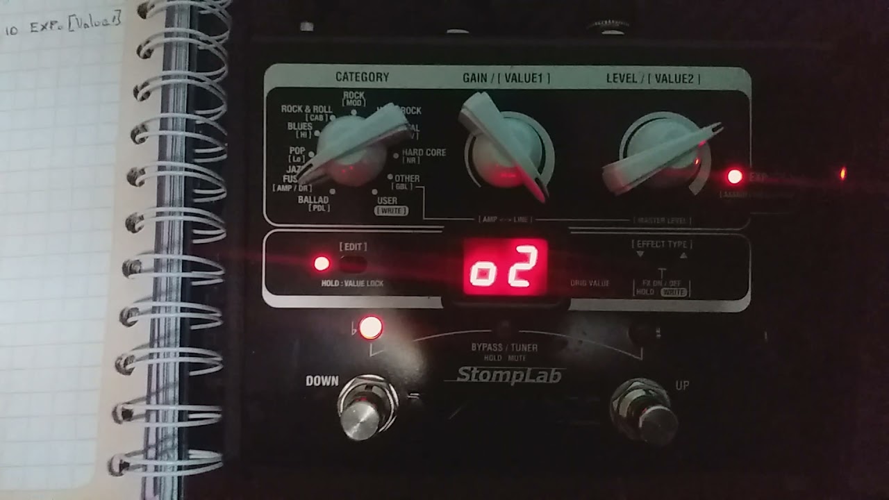 Vox Stomplab2g - configuración (pinkfloyd _marooned)