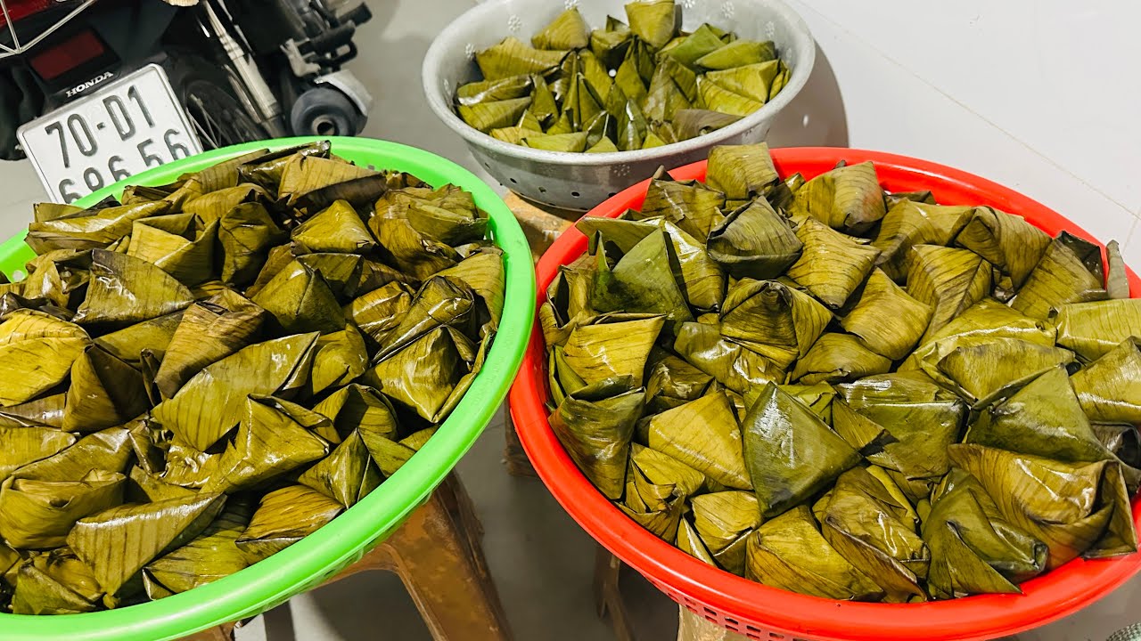 Cách gói bánh ít đám giỗ ở miền nam 